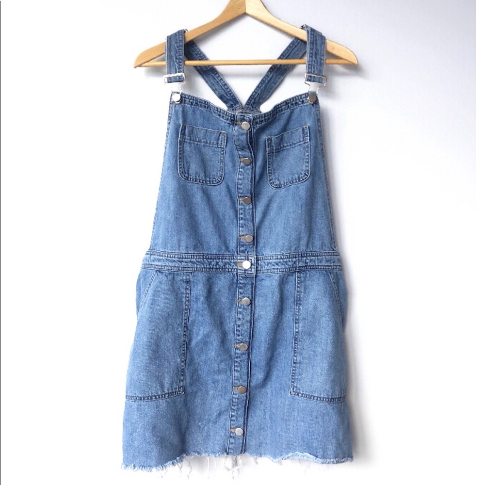 🛑SOLD ASOS Denim Button Up Overall Dress - Picture 1 of 8